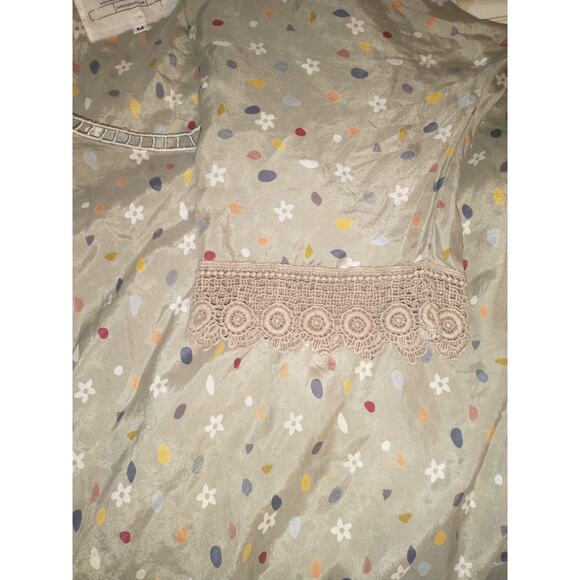 Vtg Johnny Was Vintage 100% Silk V-Neck Dress Medium Lightweight Summer Coverup - Picture 4 of 14